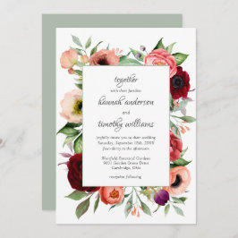 Invitación Boda Rústico del Boho Floral Charm