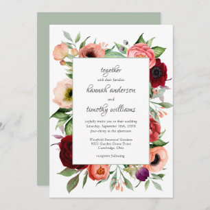 Invitación Boda Rústico del Boho Floral Charm