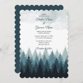 Invitación Boda Rústico del bosque acuático del árbol del pin