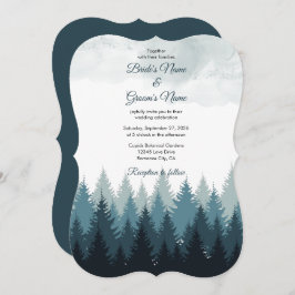 Invitación Boda Rústico del bosque acuático del árbol del pin