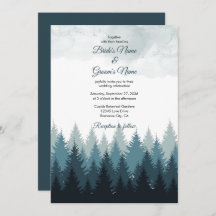 Boda Rústico del bosque acuático del árbol del pin