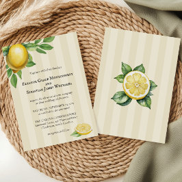 Invitación Boda Rústico del cítrico amarillo limón de color a