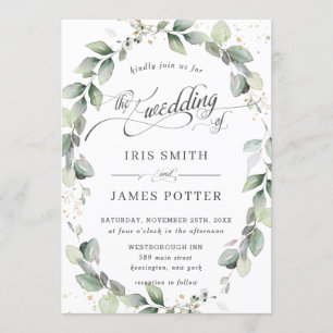 Invitación Boda Rústico del Eucalipto de la Vegetación