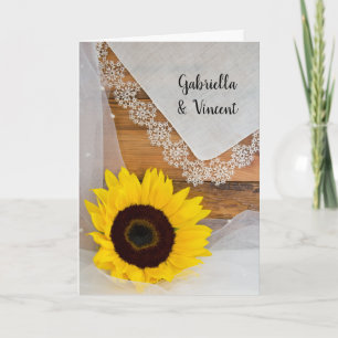 Invitación Boda Rústico del girasol y el encaje