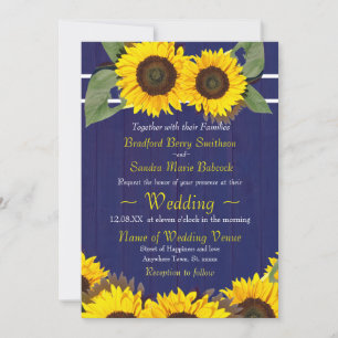 Invitación Boda Rústico del Giro de la Marina Azul de Cobalto