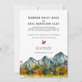 Invitación Boda Rústico del Otoño de Montaña