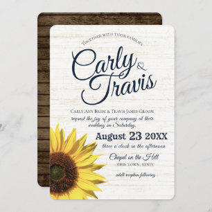 Invitación Boda Rústico del País Girasol