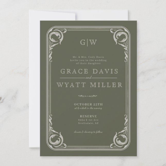 Invitación Boda Rústico del País Occidental (Anverso)
