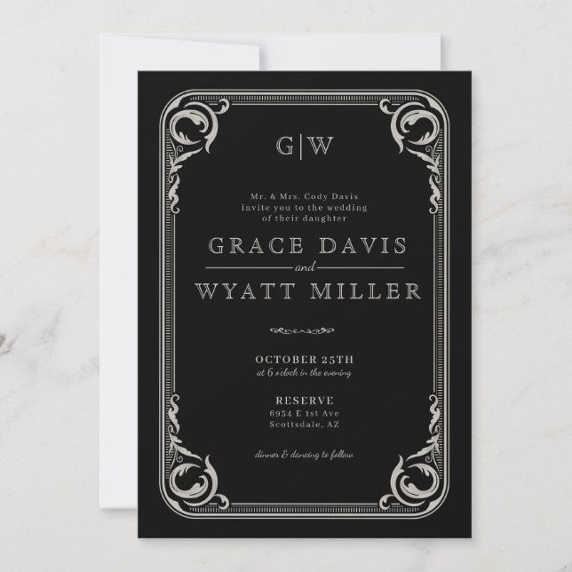 Invitación Boda Rústico del País Occidental (Anverso)