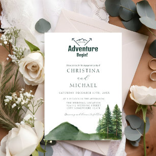 Invitación Boda Rústico del Pino Forestal de la Montaña de la