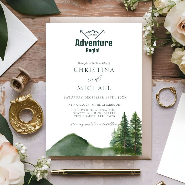 Invitación Boda Rústico del Pino Forestal de la Montaña de la (Subido por el creador)