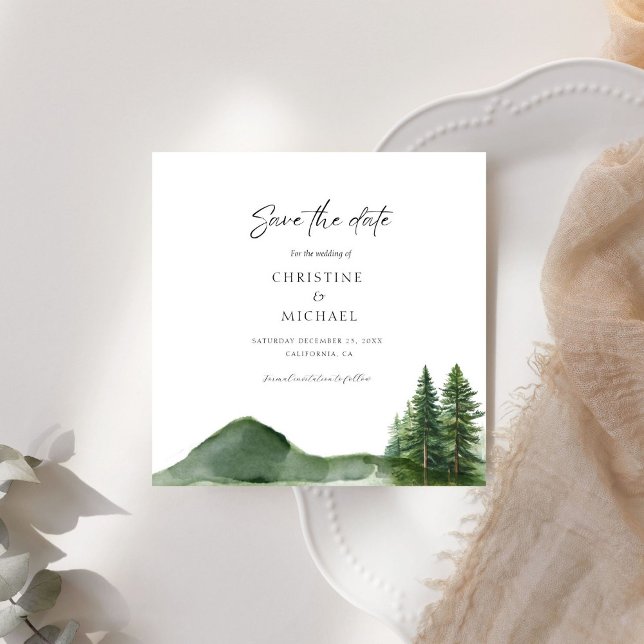 Invitación Boda Rústico del Pino Forestal de la Montaña de la (Subido por el creador)