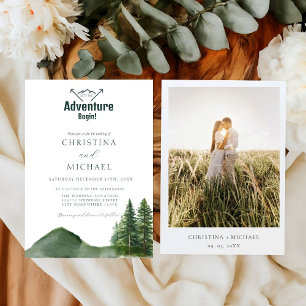 Invitación Boda Rústico del Pino Forestal de la Montaña de la