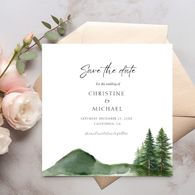 Invitación Boda Rústico del Pino Forestal de la Montaña de la (Subido por el creador)