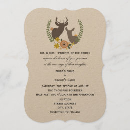 Invitación Boda Rústico del Venado - Naranja Floral