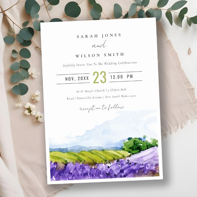 Invitación Boda Rústico Elegante de Campos de Lavanda de Acua (Subido por el creador)