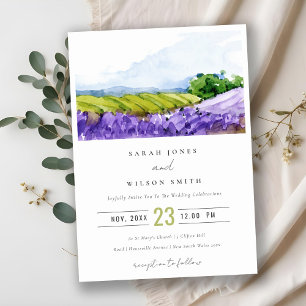 Invitación Boda Rústico Elegante de Campos de Lavanda de Acua