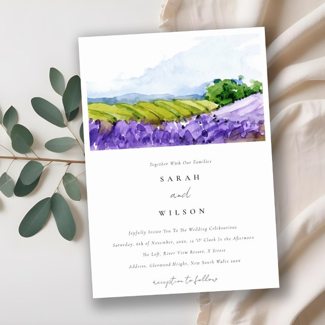Invitación Boda Rústico Elegante de Campos de Lavanda de Acua (Subido por el creador)
