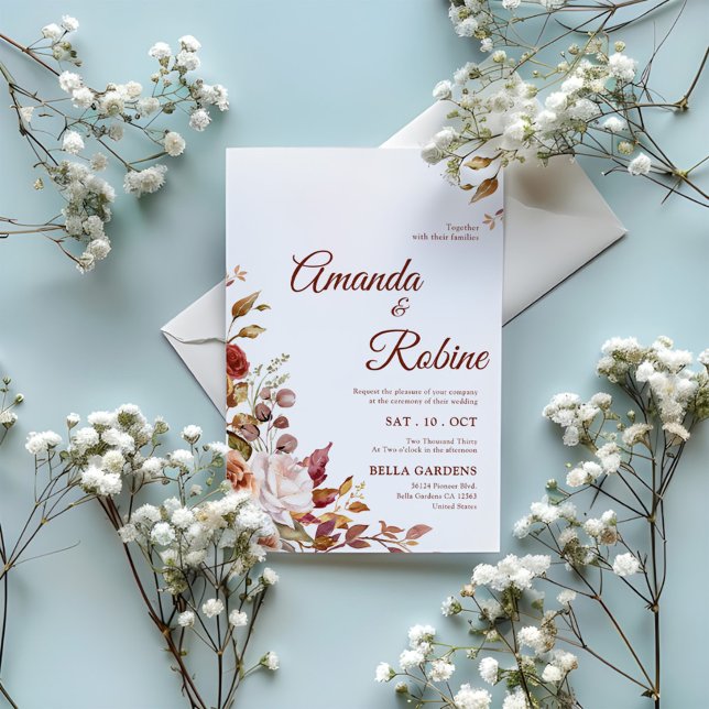 Invitación Boda Rústico Elegante De Flor (Subido por el creador)