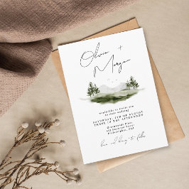 Invitación Boda rústico elegante de la montaña acuática