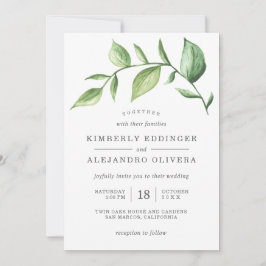 Invitación Boda Rústico Elegante de Vegetación