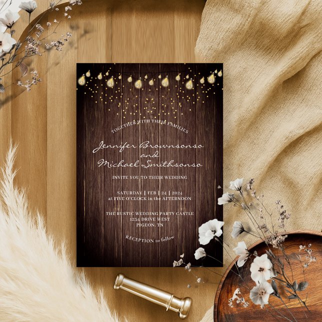 Invitación Boda rústico estilo País de madera (Subido por el creador)
