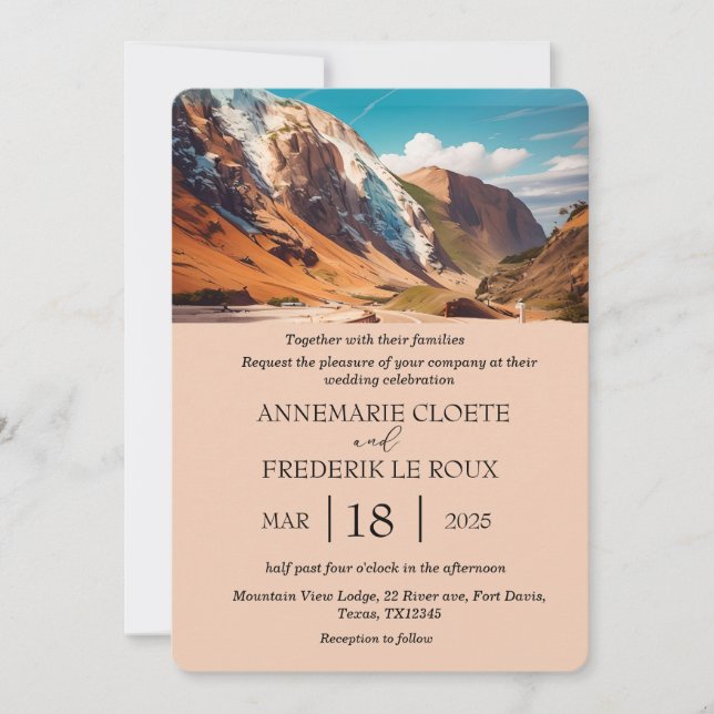 Invitación Boda Rústico Evergreen de acuarela (Anverso)