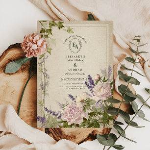 Invitación Boda Rústico Fern y Flor Blanca