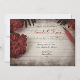 Invitación Boda Rústico Floral de otoño