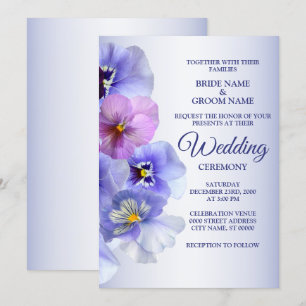 Invitación Boda Rústico Floral Púrpura Lilac Pansy