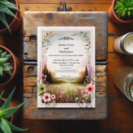 Invitación Boda rústico floral rural