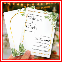 Invitación Boda Rústico Geométrico Geométrico De Oro Sage Gre