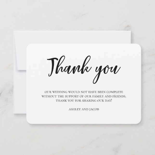 Invitación Boda rústico gracias. Nota moderna sobre el país (Anverso)