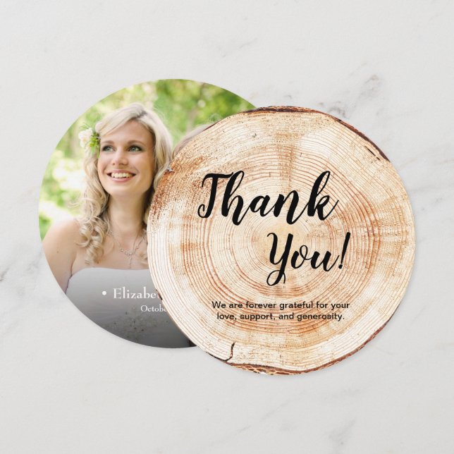 Invitación Boda Rústico Gracias Personalizado de granos de ma (Anverso / Reverso)