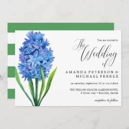 Invitación Boda rústico Hidrangea azul flor de moda