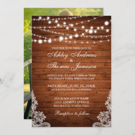 Invitación Boda Rústico Leyenda de cuerda de madera Invitació