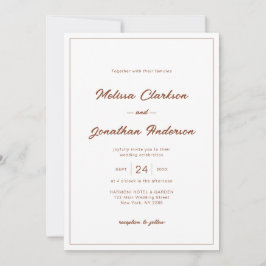 Invitación Boda Rústico minimalista de guión de borde de terr