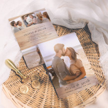 Boda Rústico Minimalista elegante de madera y 5 fo