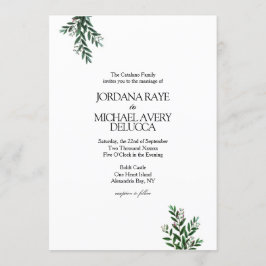 Invitación Boda rústico moderno y elegante de la vegetación i