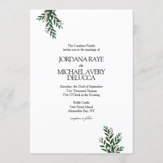 Invitación Boda rústico moderno y elegante de la vegetación i