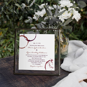 Invitación Boda Rústico Oscuro De Vino Rojo