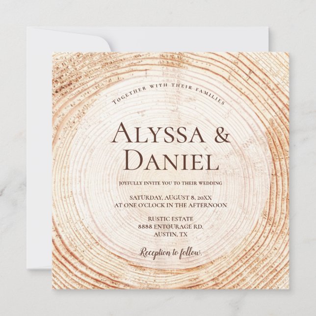 Invitación Boda Rústico Personalizado de grano de corte de ma (Anverso)