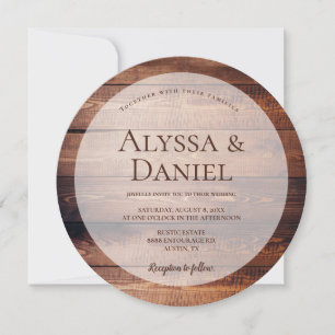 Invitación Boda Rústico Personalizado único de madera oscura