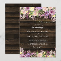 Boda Rústico Purple Floral String Lights