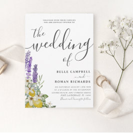 Invitación Boda Rústico Purple Lavender y Lemons