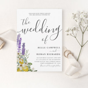 Invitación Boda Rústico Purple Lavender y Lemons