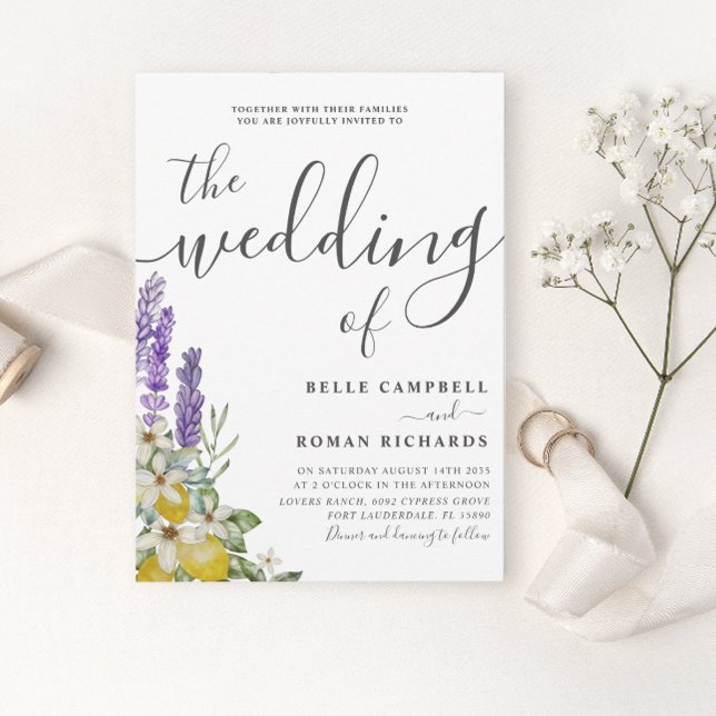 Invitación Boda Rústico Purple Lavender y Lemons (Subido por el creador)