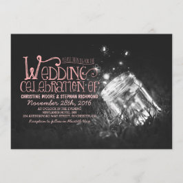 Invitación Boda rústico romántico de tarro de albañilera y lu