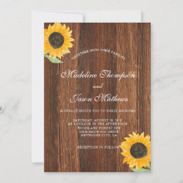 Invitación Boda Rústico Sencillo De Girasol