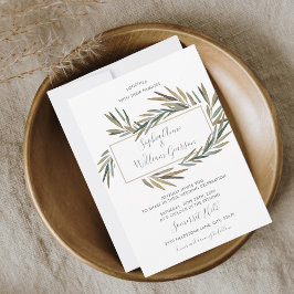 Invitación Boda Rústico Sencillo Hierba de acuarela Botánica